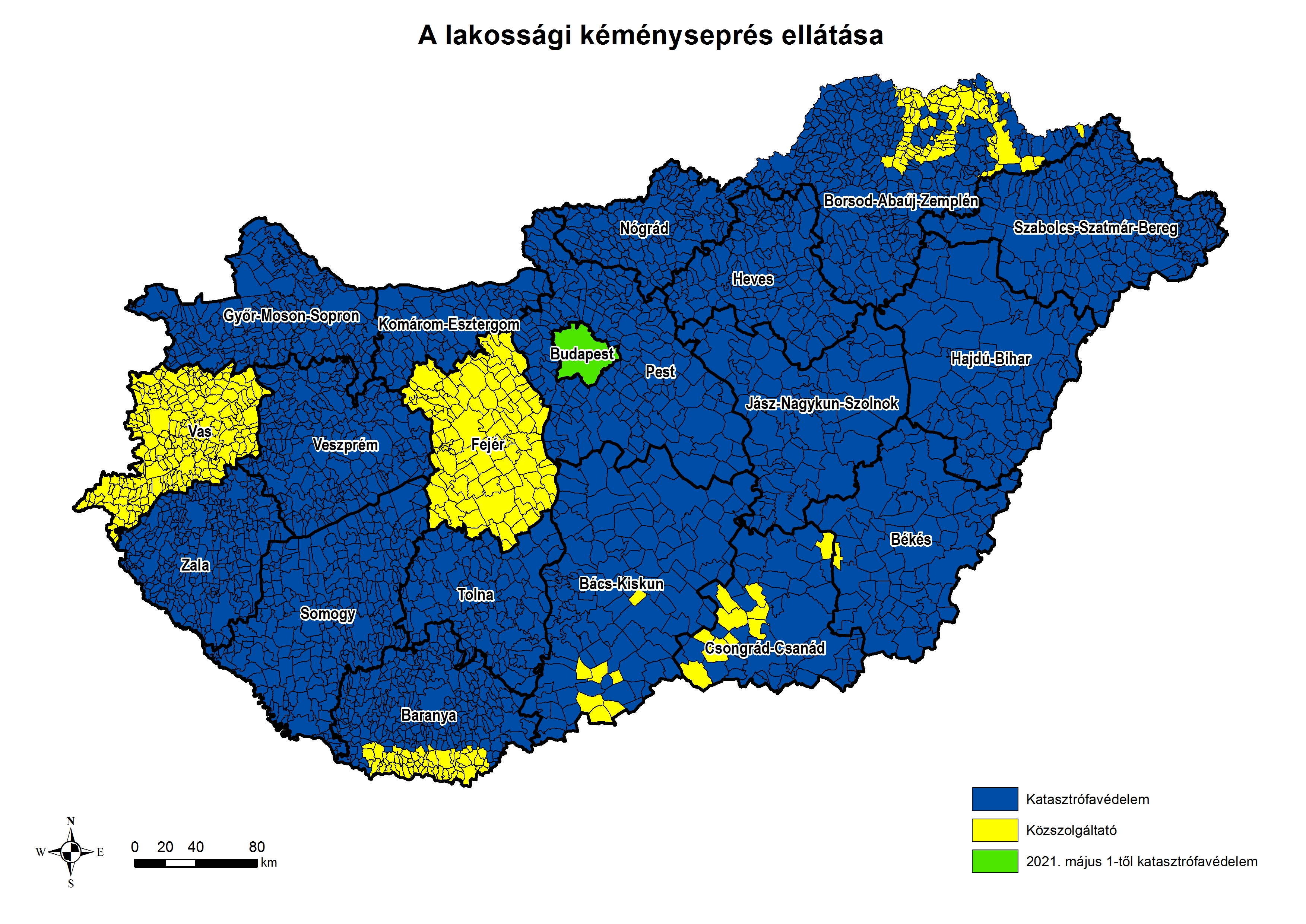 Térkép az ellátási terület változásáról 2021. május 1.